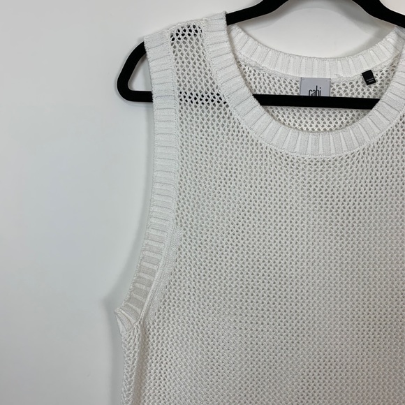 Cabi medium white asymmetrical open sweater tunic - Picture 3 of 8